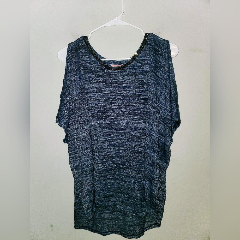 Juicy Couture Navy Top with Embellished Neckline